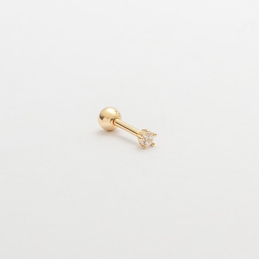 Пирсинг Lunne 14K 2 мм с 5 зубцами, мини Q (14-каратное золото) (Толщина стержня 1 мм) #Pib09