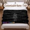 Astronaut Space Theme Soft Blanket Personalized Custom Name Text Print Warm Blanket Home Sofa Bedroom Decor