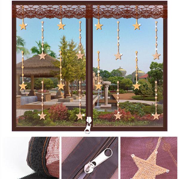 Summer Mosquito Screens Net Self-adhesive Window Screen Door Curtain Velcro Removable Household Decorative Curtain Zipper Opening