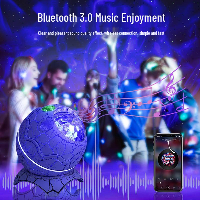 Лампа-проектор звездного неба с яйцом динозавра и Bluetooth – Музыкальный ночник для спальни