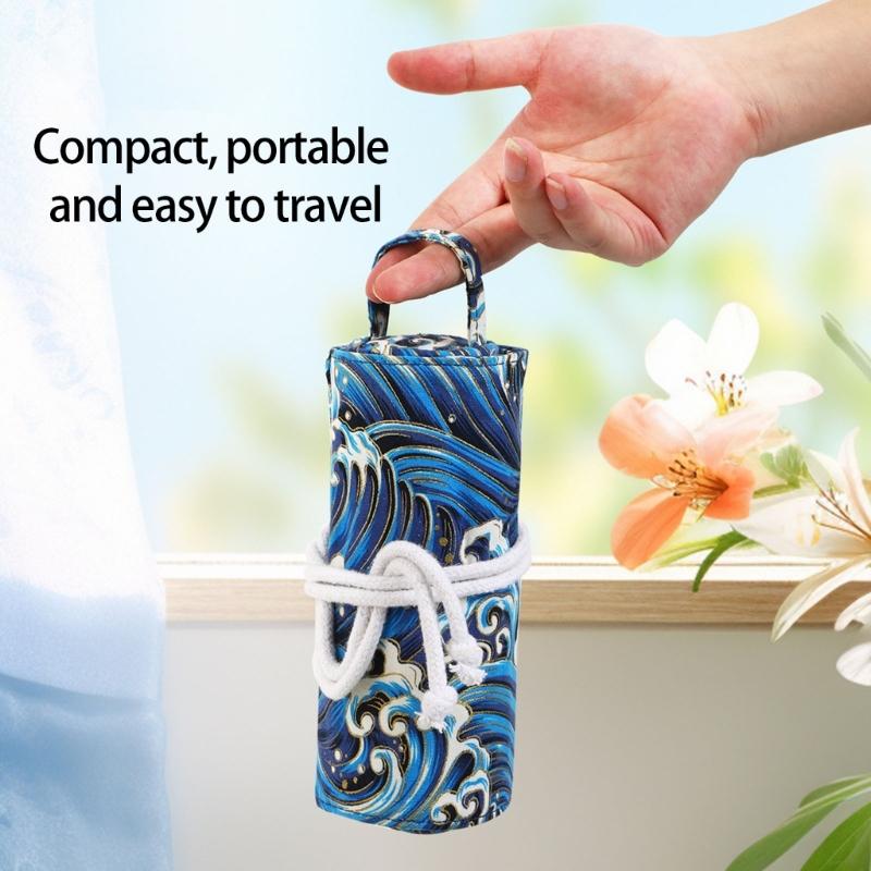 Large Capacity Crochet Hook Organiser Case Built in Zippered Pocket Elastic Slots For Knitting Tool And Crochet Supplies