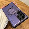 Чехол-подставка с металлическим кольцом, вращающимся на 360°, для Samsung S26 Ultra S24 Plus S23 FE S22 S21 S25, защита камеры, жесткая поликарбонатная крышка для телефона