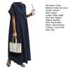 Summer Maxi Dress Loose Pleated O Neck Short Sleeves Pure Color Plus Size OL Commute Daily