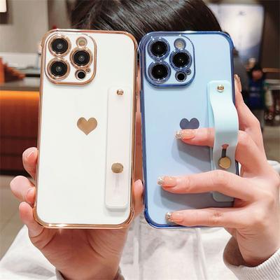 Lichicase Однотонный Модный Электроокрашенный Чехол-Сердечко для Телефона Samsung S26 Pro S26 Edge S26 Ultra Ударопрочная Задняя Крышка