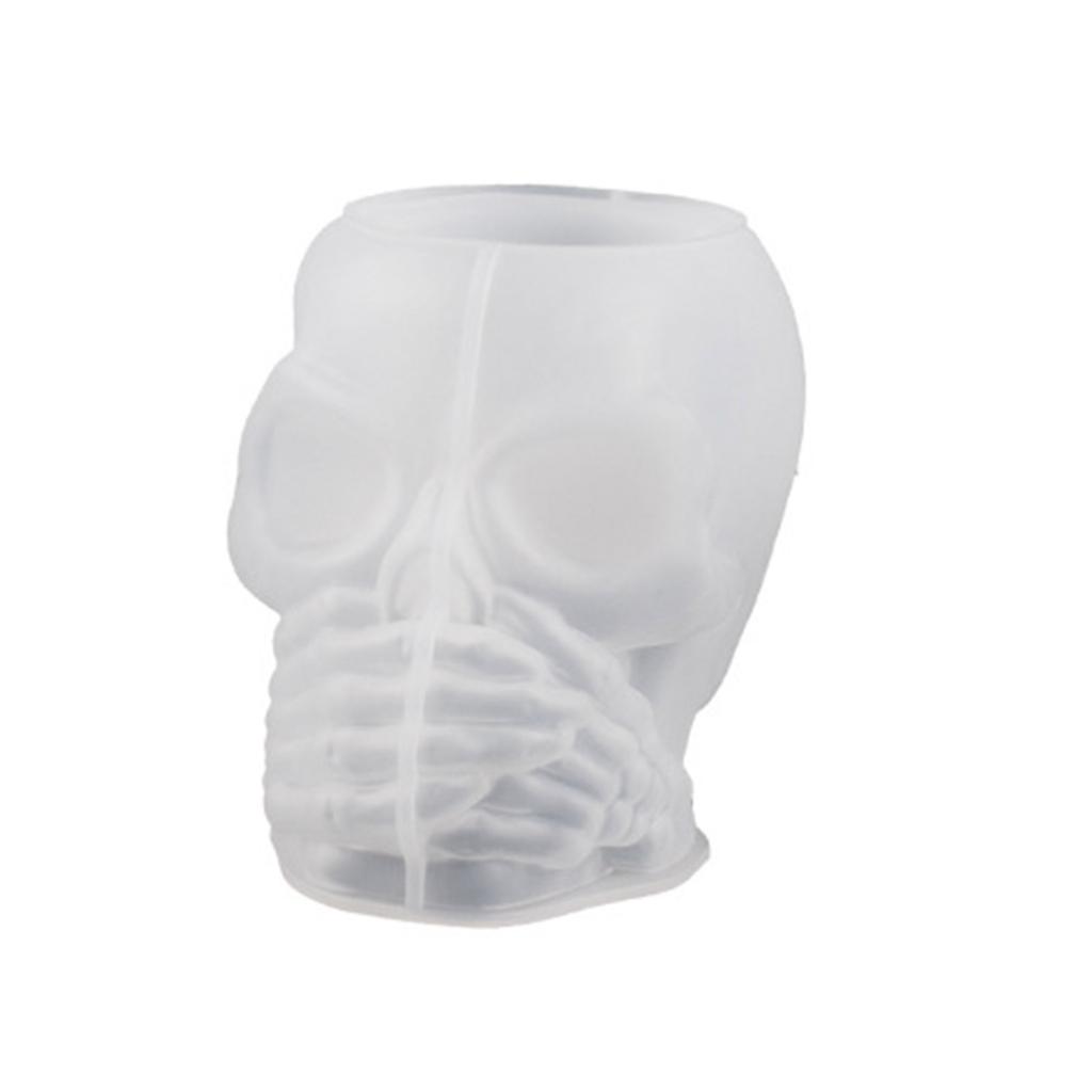 Форма для бетонного цветочного горшка в форме черепа, форма для держателя ручки, контейнер для цемента, силиконовая форма, сочная кашпо, форма для бетонной вазы