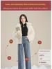 2025 Plush Thickened Girls' Wide-Leg Jeans for Autumn/Winter - Junior High School
