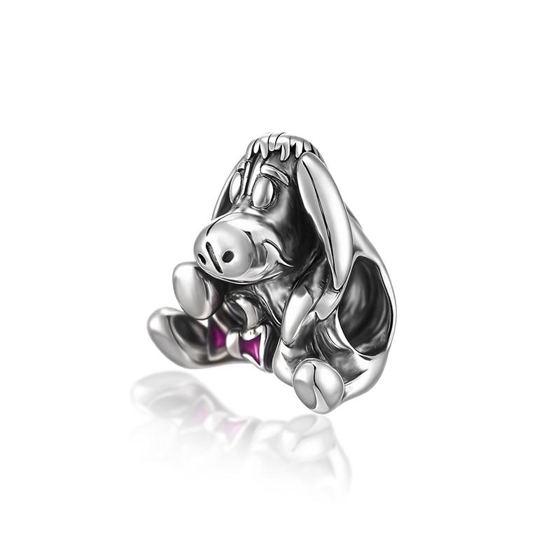 S925 Sliver Plated Winnie the Pooh Inspired Charm Beads Compatible With European Bracelets DIY Jewelry Gifts For Fans.