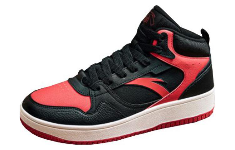 Men's Sneakers Anta Life Collection Slip Resistant Abrasion Resistant High top Skateboard Shoes Men's Black