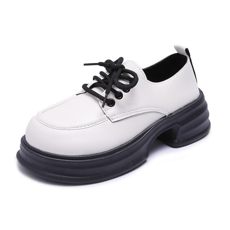 Небольшие кожаные туфли, женские в британском стиле, универсальные на весну и осень, с толстой подошвой и студенческим галстуком в японском стиле, винтажные одинарные туфли.