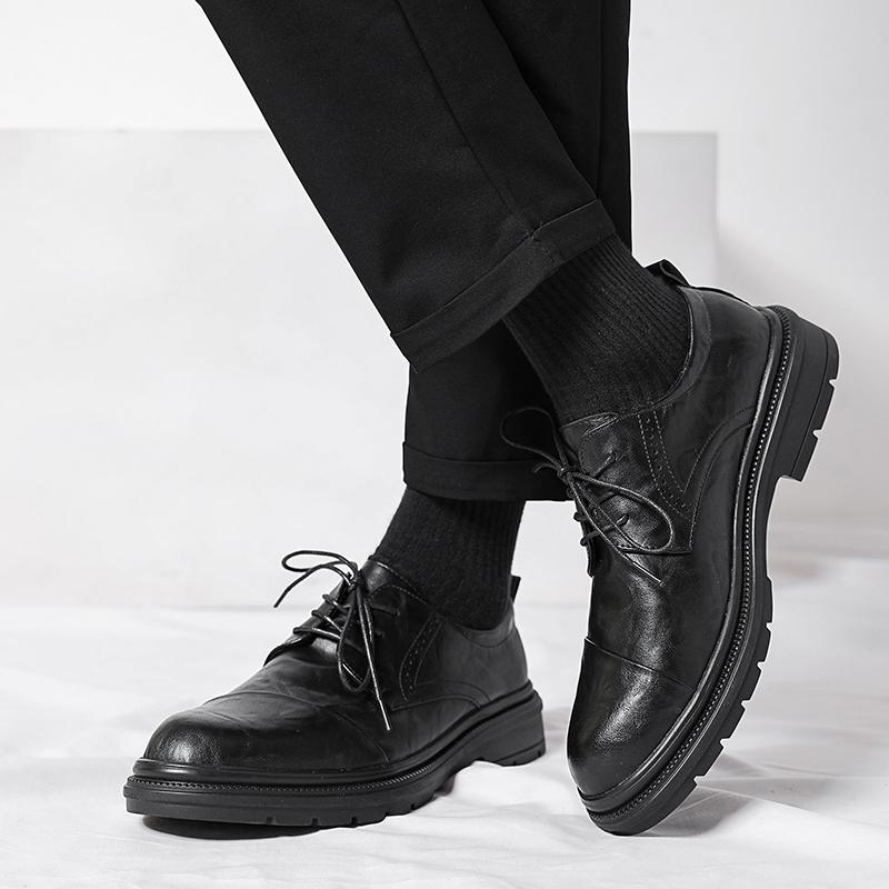 Роскошные кожаные туфли Новые кожаные броги из коровьей кожи, британские деловые формальные мужские кожаные туфли, свадебные офисные туфли