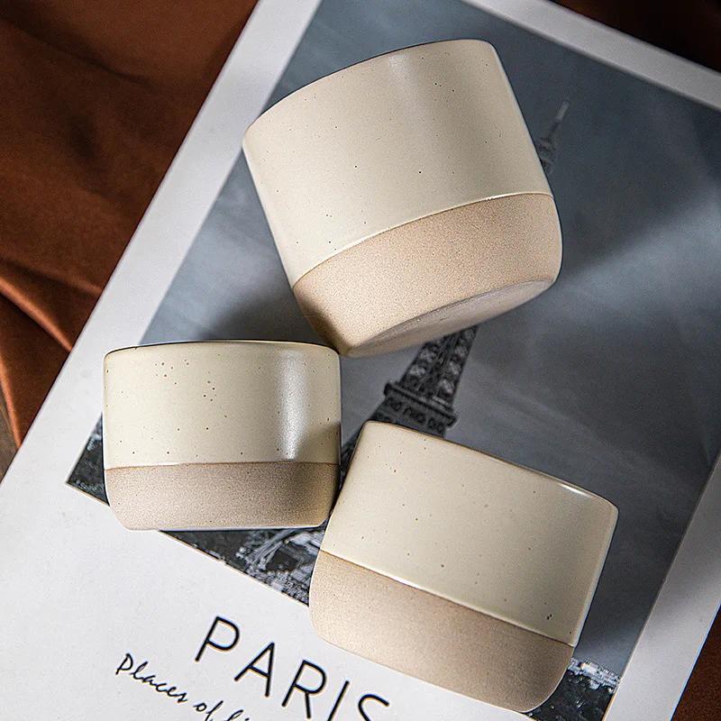 Винтажная кофейная кружка 100 мл 180 мл 230 мл керамика Чашка для чая в японском стиле для кафе Посуда для напитков Керамическая посуда Эспрессо для ресторанов и отелей