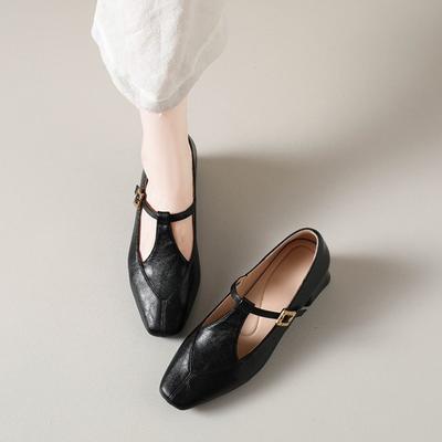 Мода 2025 Новые женские туфли-лодочки слипоны с квадратным носком Толстый средний каблук Элегантные женские вечерние туфли на каблуке Женщина