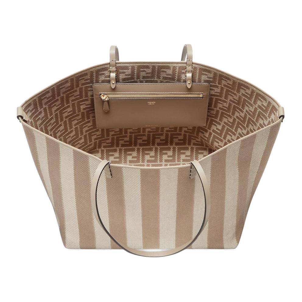 Fendi Roll Monogram FF Reversible Jacquard Tote Bag Women Tote Bag Gray 8BH425AUPJF1SNP