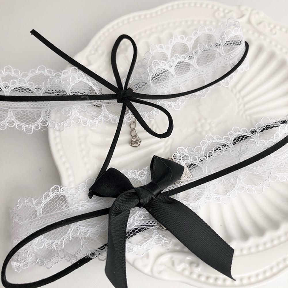 Ювелирные изделия Свадебные женские элегантные милые прозрачные банты кружевное ожерелье ключицы чокер двухслойный