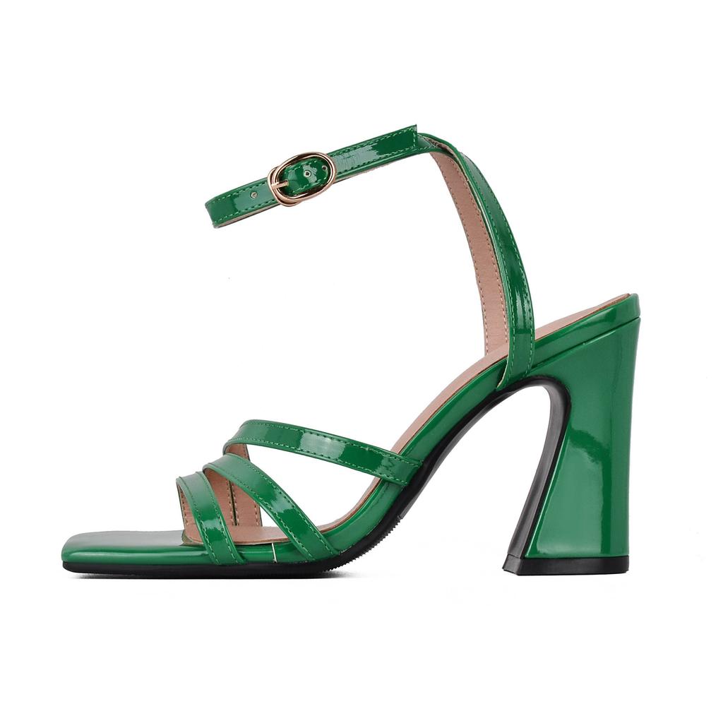 Krazing Pot Летняя обувь на очень высоком каблуке из искусственной кожи с открытым носком, современные модные женские сандалии с ремешками на щиколотке