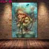 The Wildwood Witch And Hell Monster Dark Terror Art Poster and Printmaking Elves and Ghosts Retro Wall Art Oil