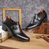 Fashion Design Heeled Leather Shoes Retro Buckle Men's Wedding Dress Shoes Slip-On Formal Shoes for Men Zapatos De Cuero Hombre