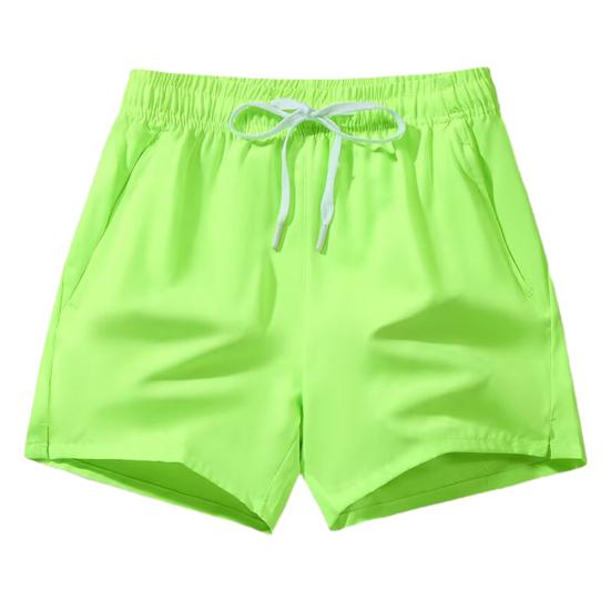 Мужские летние шорты с эластичной талией, регулируемые спортивные шорты на шнурке с карманами, однотонные широкие шорты