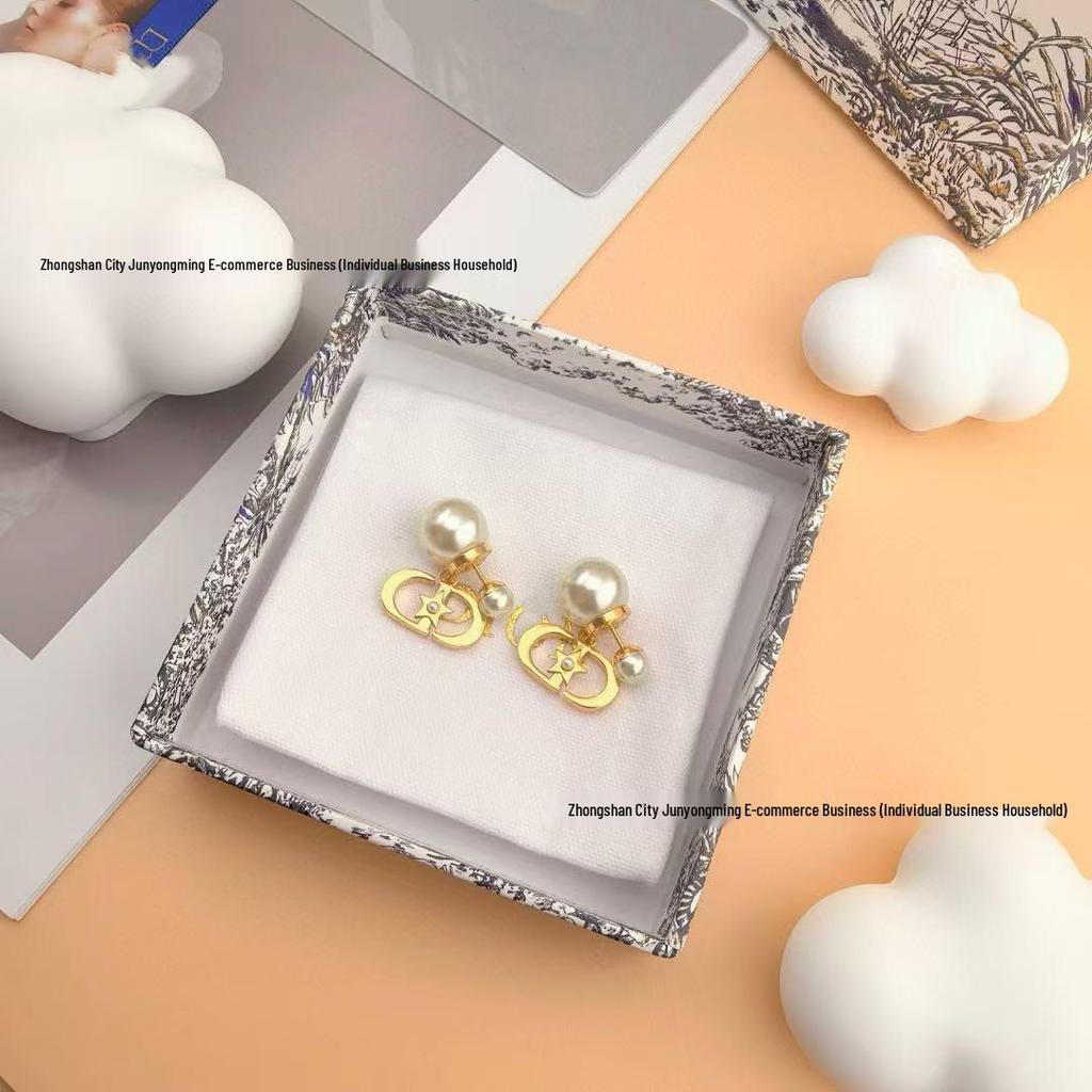 Элегантные серьги-кисточки с жемчугом и звездами с дизайном буквы CD