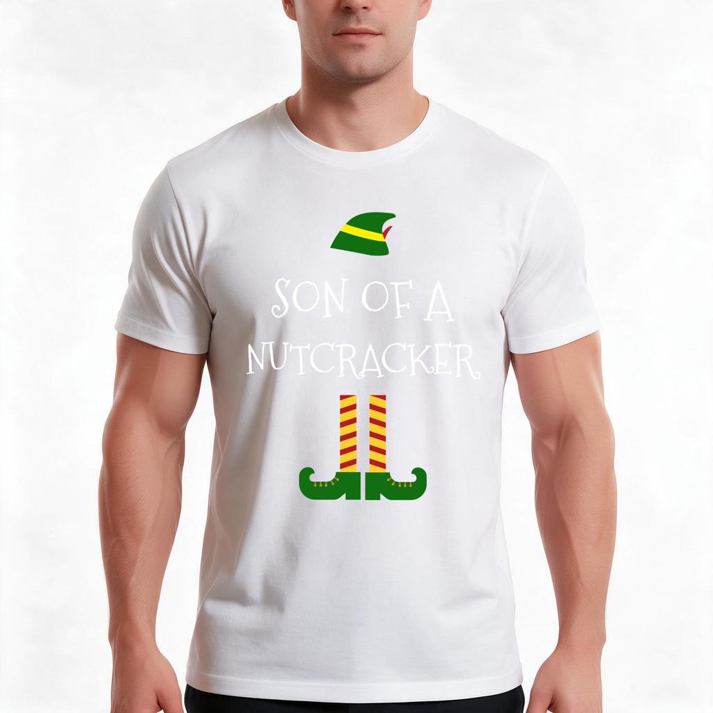 Son Of A Nutcracker Funny Christmas Elf TShirt TShirt Summer Casual Cotton Tee Unisex Unisex Women