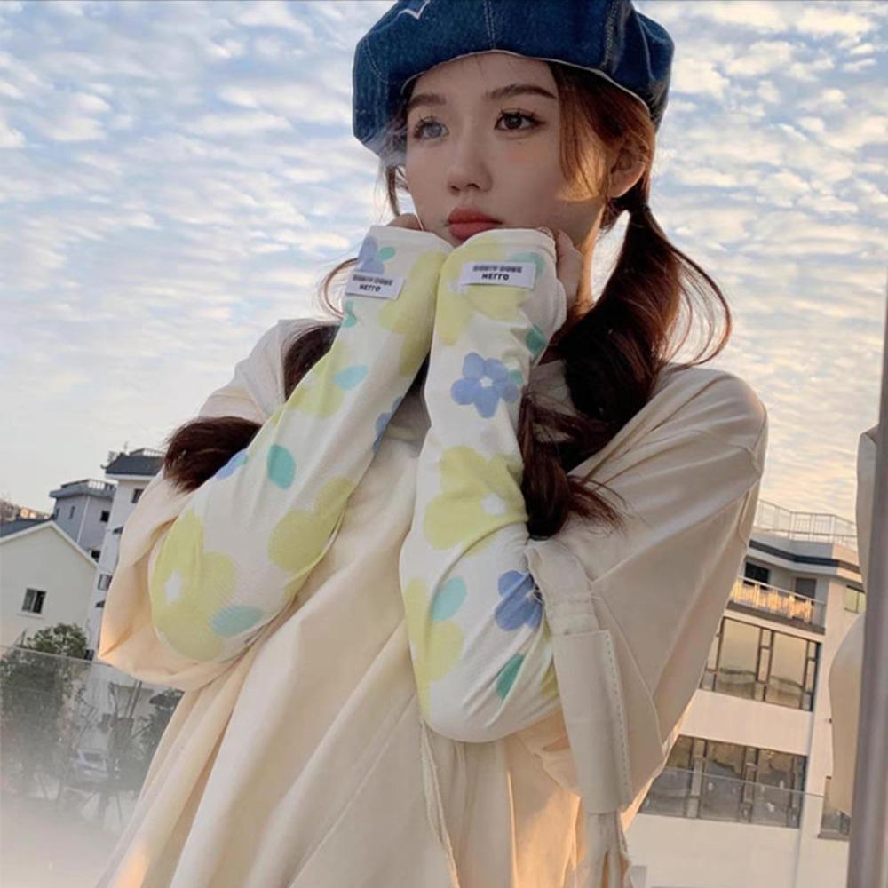 Breathable Ice Silk Arm Sleeves UV Protection Cooling Sleeve Fashion Sunscreen Sleeve  Outdoor