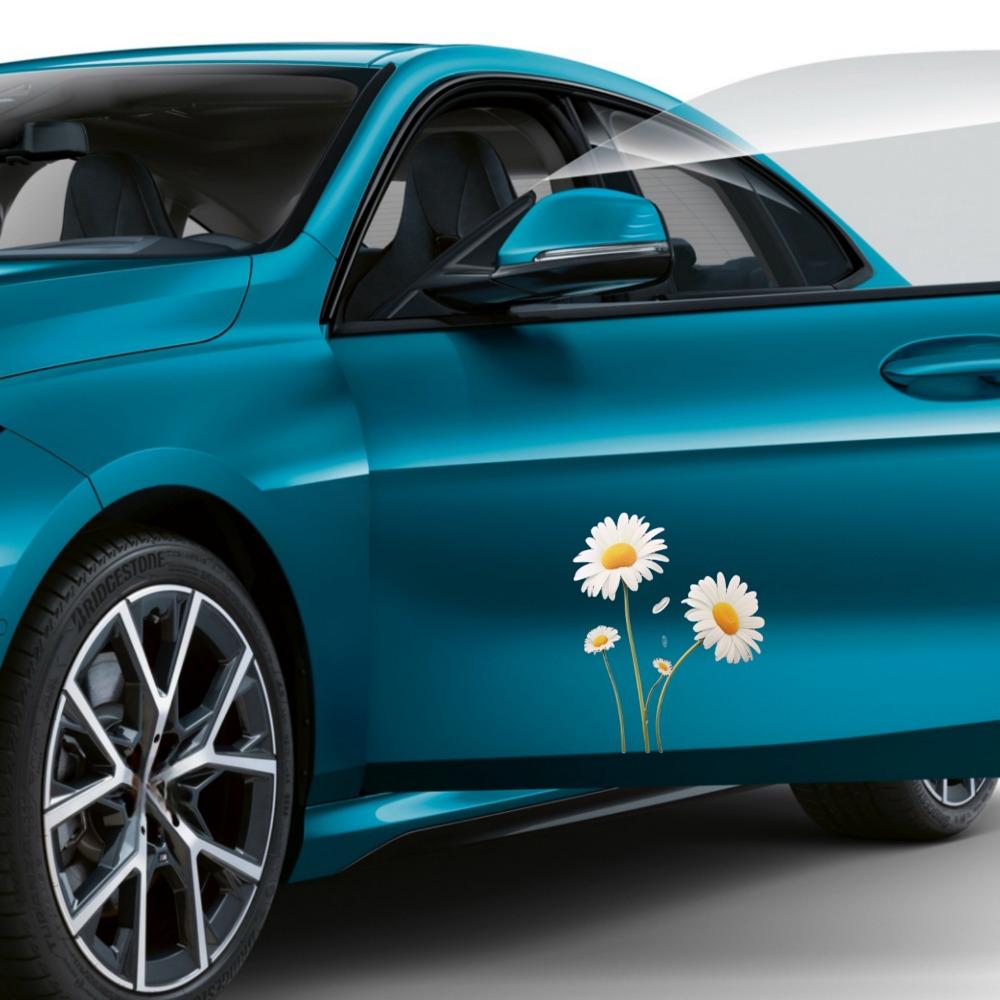 Durable Daisy Car Stickers Hide Scratches Auto Window Door Bumper Waterproof Decals for All-Terrain Vehicles Car Accessories
