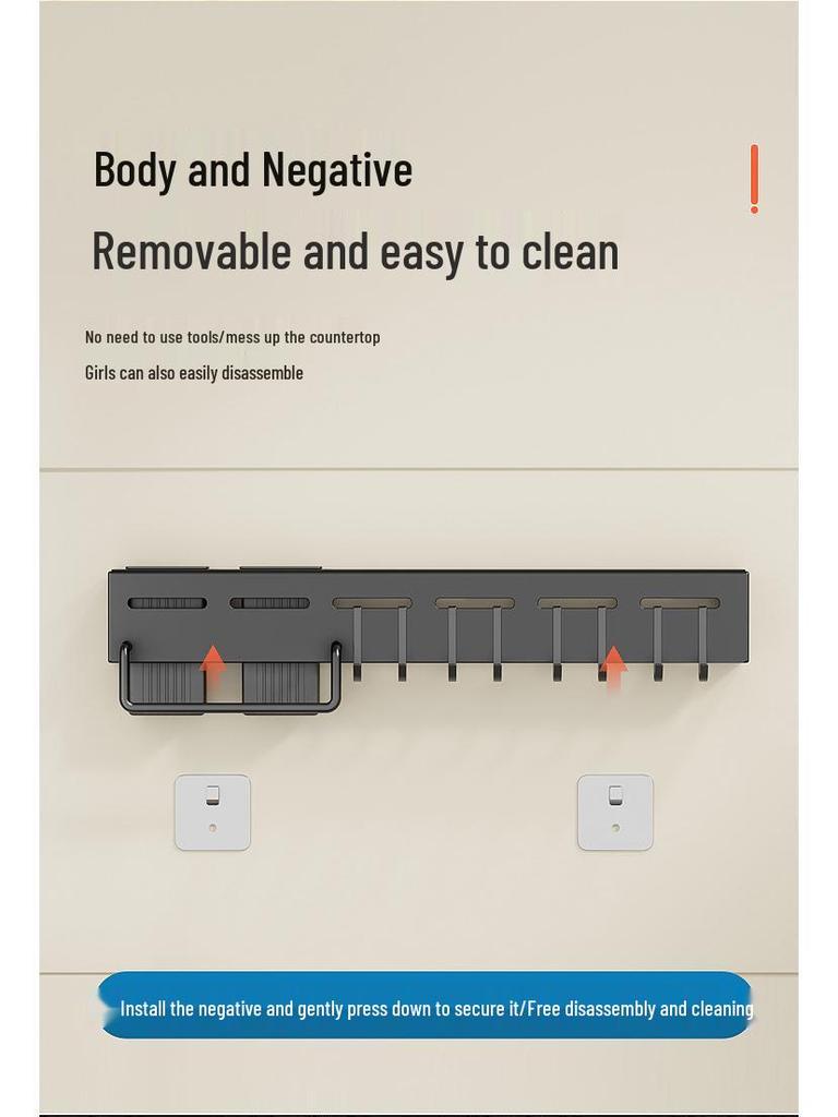 Настенная многофункциональная стойка для хранения ножей и столовых приборов из углеродистой стали, установка без сверления