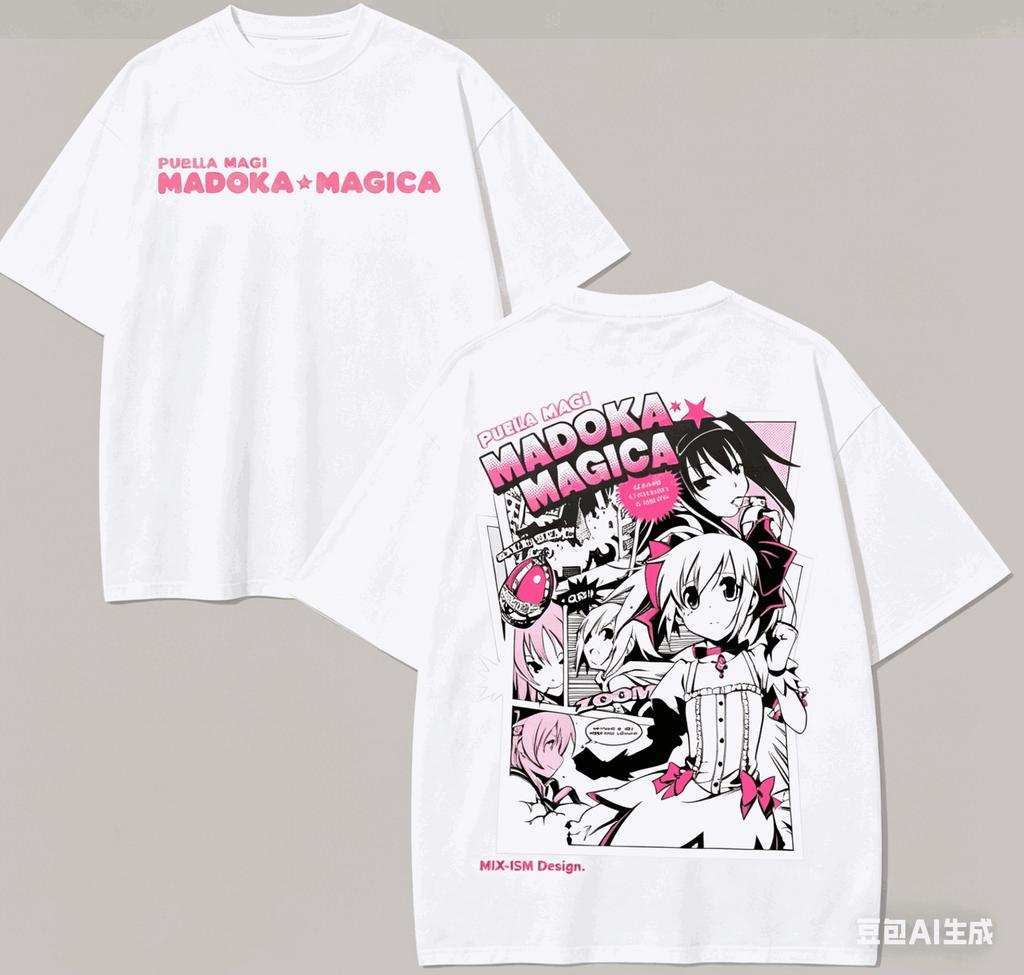 Puella Magi Madoka Magica Хлопковая футболка Одежда на весь год Высокое качество Личность Одежда Большие размеры Унисекс Новая модель Ретро Мода