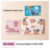 Compact Floral Canvas Wallet - Zipper Coin Purse & Card Holder