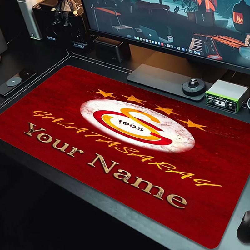 Galatasaray S Custom Name Large Size Mouse Pad Large Gaming Table Cushion Non-slip Laptop Tablet Big Mousepad XXL Mat Mini PC Playmat With Lock edge