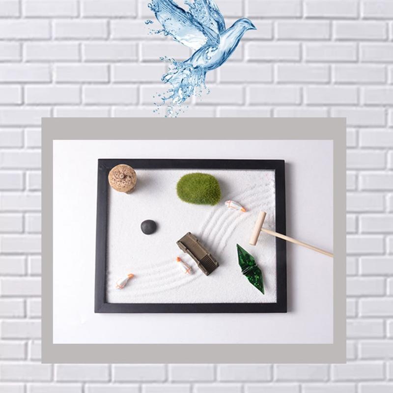 Миниатюрный комплект дзен-сада с песком для медитации, спокойного отдыха, украшения, набор украшений