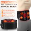 Cordless Heated Vibration Massage Belt Infrared Waist Massager Steel Plate Support Lumbar Decompression Lower Back Muscle Relax