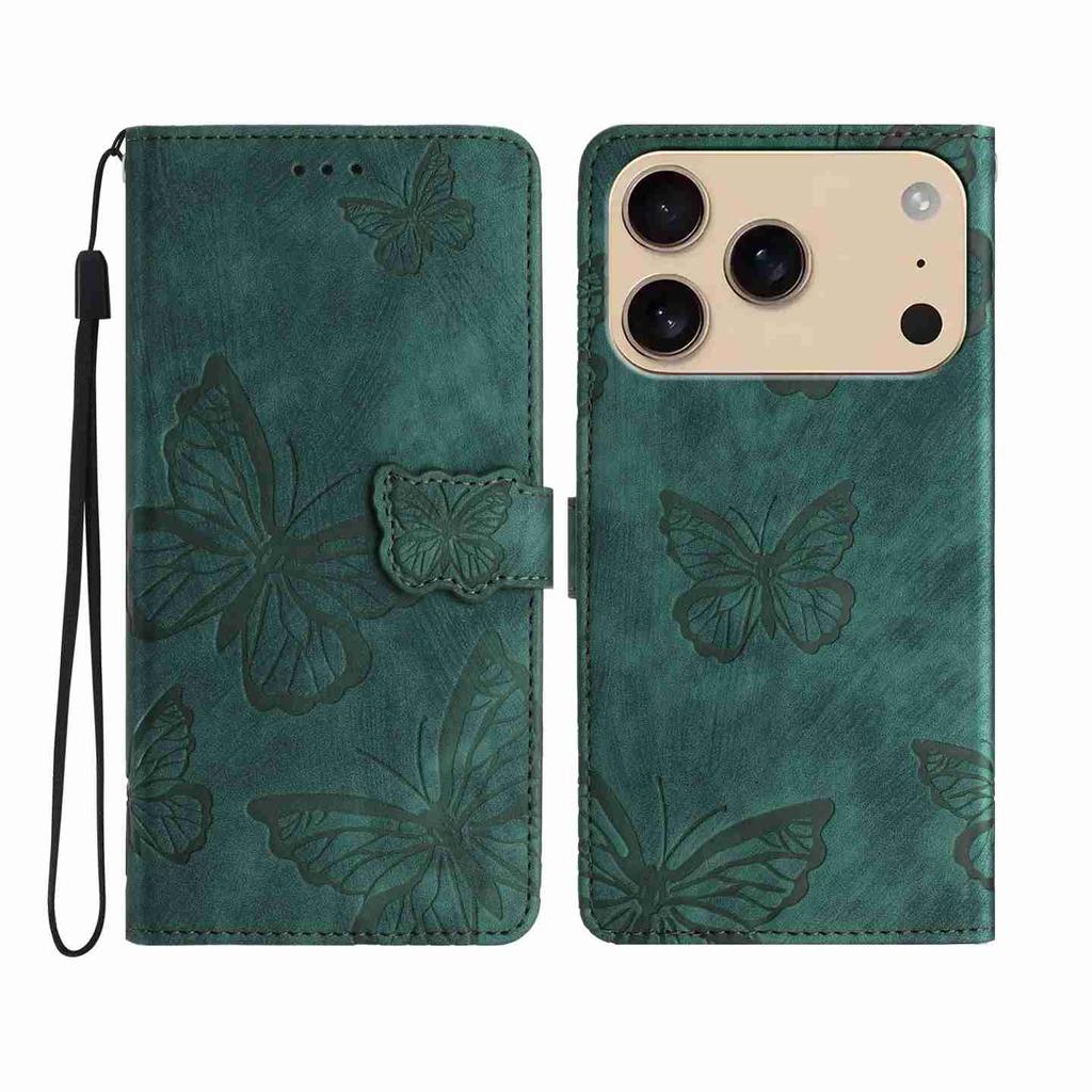 Для серии iPhone 7 8 XS 11 12 13 14 15 16 17 Чехол-кошелек из искусственной кожи с дизайном бабочки, отделениями для карт и противоударной защитой