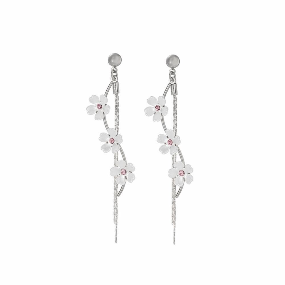 Versatile Pendant Earrings Resin Flower Earrings Elegant Fringe Hoop Earrings  Fashion Events