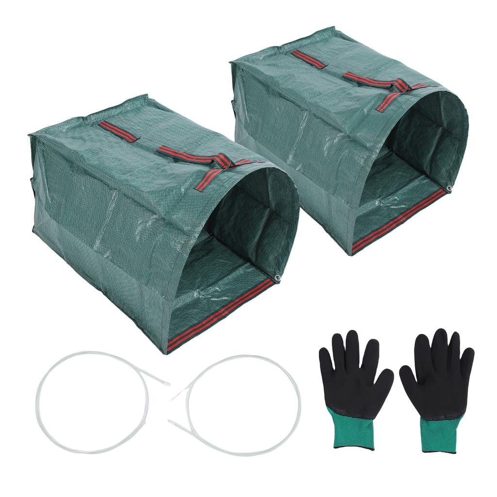 Yard Waste Bag 200L Large Capacity Semicircle Shape Dustpan Type Rain Proof Multifunctional Leaf Collector Bag with