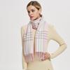 Hengyuanxiang Pink Check Wool Scarf
