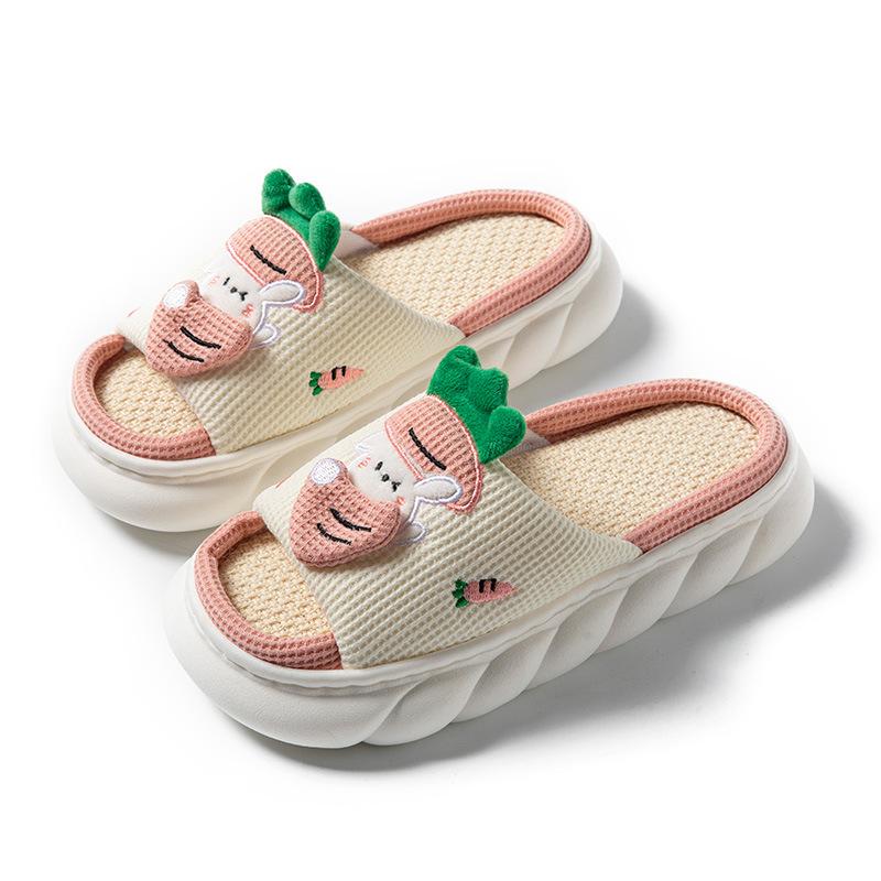 Fashion 2024 Men Slippers Summer Four Seasons Indoor Home Floor Slides Couple Cute Cartoon Milk Cow House Slipper Women Funny Frog Shoes