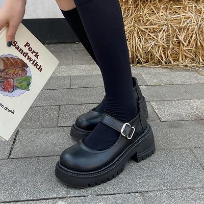 Обувь женская на плоской подошве Модис Сабо на платформе Британский стиль Платье Новые криперы Ретро Лето Преппи Резина Рим Хлопок Ткань Pu Ho