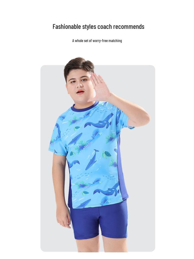 Комплект летнего купальника для мальчиков 2025: Стильные раздельные купальники и плавки для подростков и детей