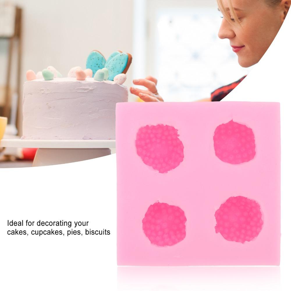 4-Cavity Chocolate Mold 3D Strawberry Shape Baking Mould Dessert Toppers Fondant Mold Candy Making