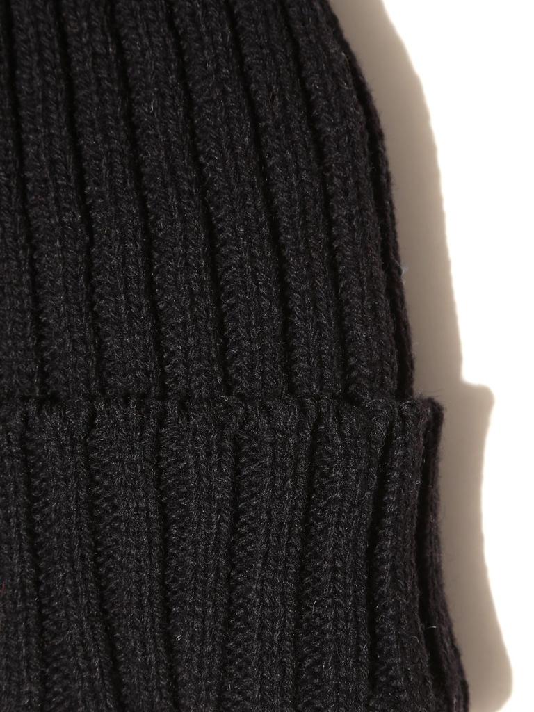 [BEAMS PLUS] Шерстяная шапка-бини для мужчин, ЧЕРНАЯ - 38410023247