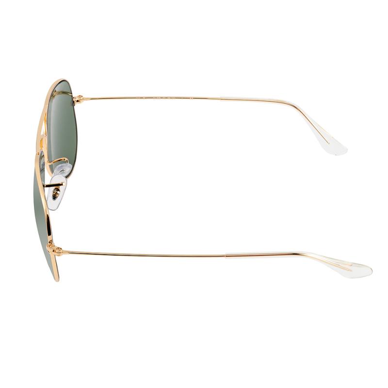 Солнцезащитные очки Ray Ban Aviator Металлические с золотой оправой и зелеными линзами Унисекс