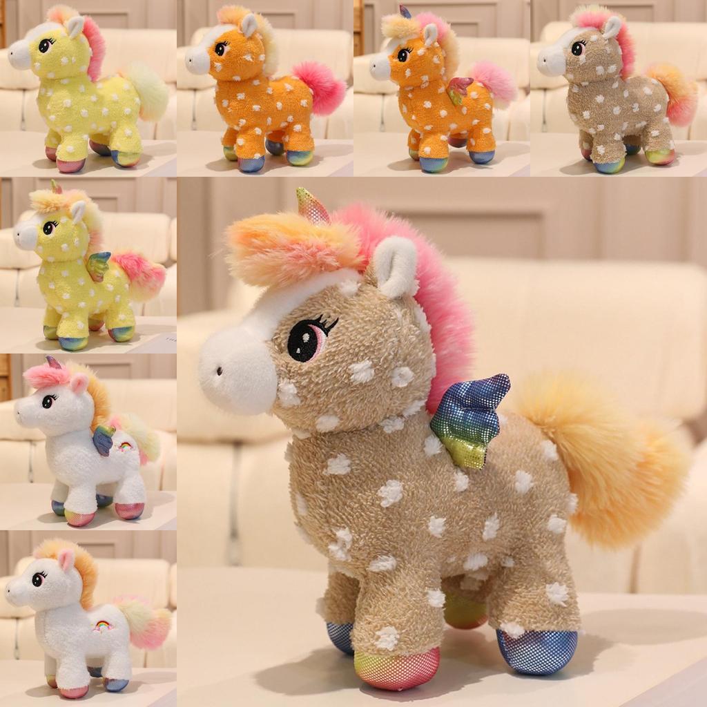 Sunlight Rainbow Horse Plush Toy With Soft Polyester Fill For Kids Playroom Decor