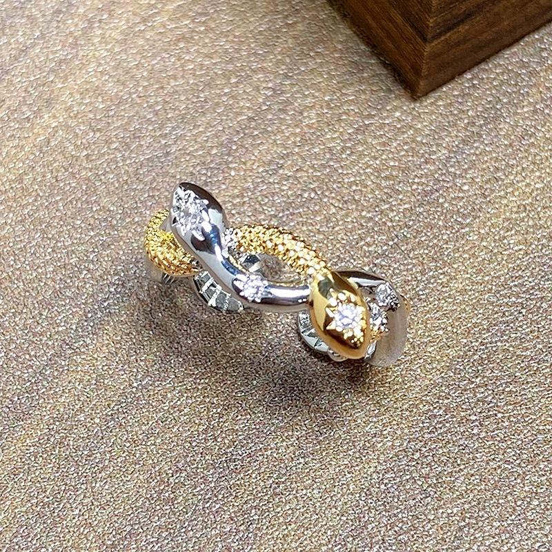 Halloween Punk Serpentine Zir*****Pen Ring Spirit Snake Series Personality Niche Hip Hop Ring Girl