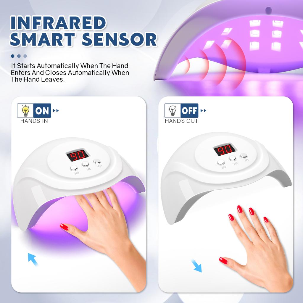 Professional Nail Dryer 24LEDS Infrared Sensor Manicure Nail Lamp for Quick Curing All UV Gel Nail Polish Nail Dryer Salon Tools