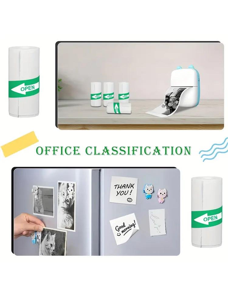 5 шт. термобумага, самоклеящаяся бумага для мини-принтера, бумага для печати наклеек для карманного термопринтера