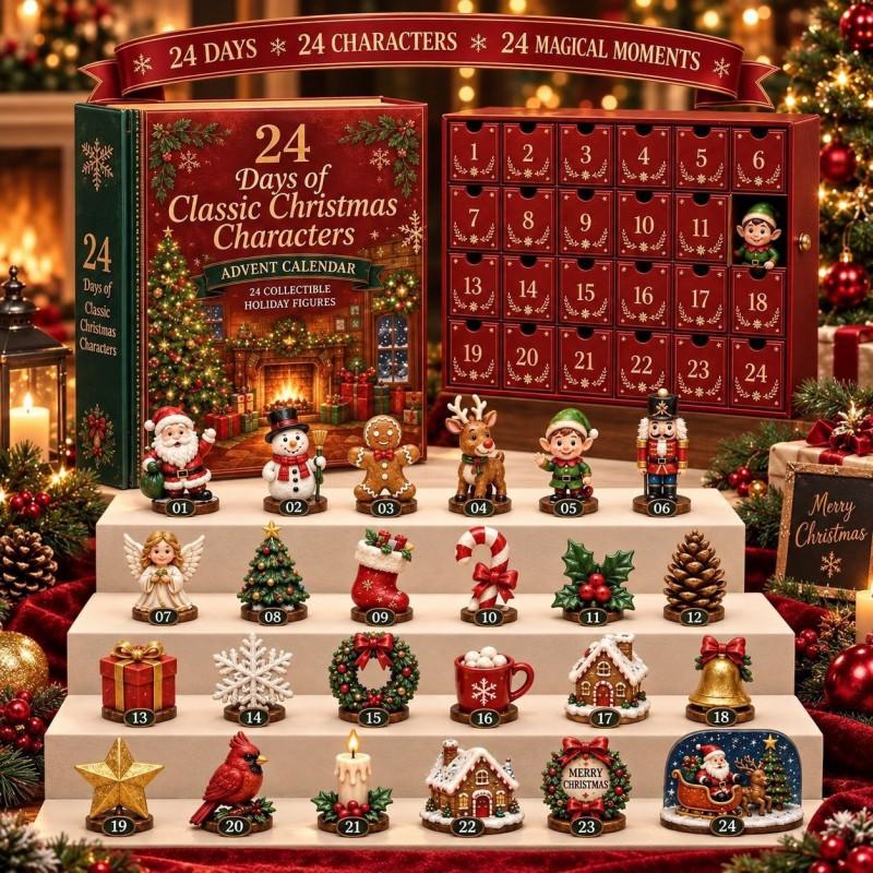 2026 Advent Calendar Blind Box Set Acrylic Ornament Gingerbread Snowman Holiday Countdown Toy Adults