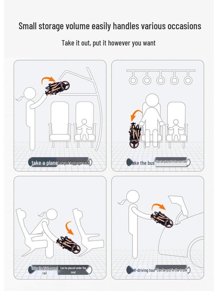 Конвертируемая коляска для новорожденного - Универсальная, Высокая посадка, Легкая, Двусторонняя, Дизайн со складыванием одной кнопкой.