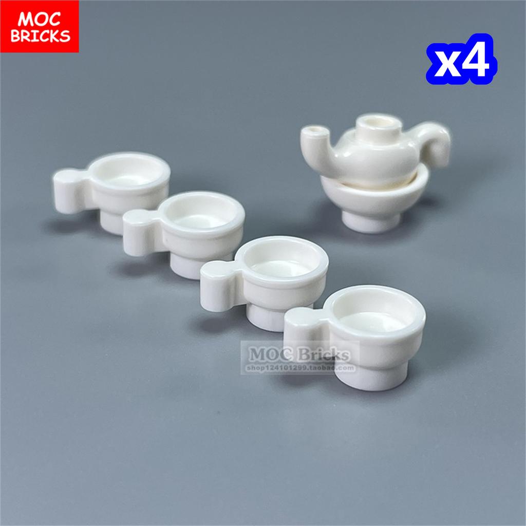 Non-Toxic Moc Bricks Window Fence Arch White Winter Snow Horse Figure City Architectural Church Accessories Children Christmas Toys