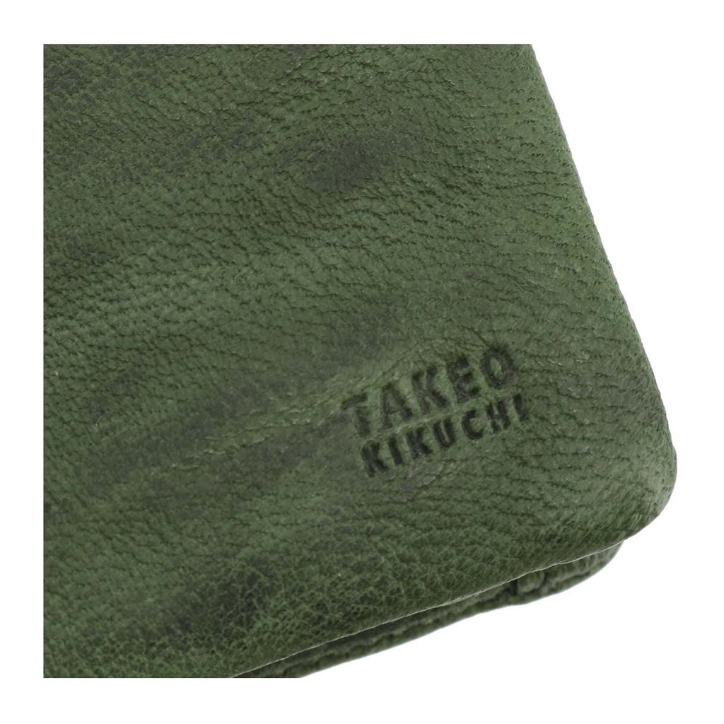 Мини-кошелек с двумя отделениями из натуральной кожи Oyster Limited Color 720624 Складной кошелек с двумя отделениями из овчины, зеленый [Takeo Kikuchi] для мужчин